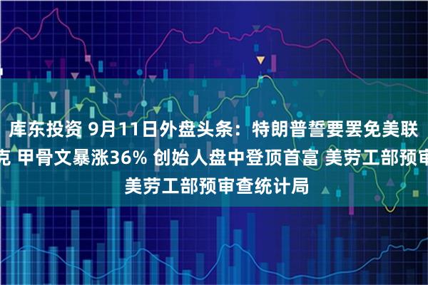 库东投资 9月11日外盘头条：特朗普誓要罢免美联储理事库克 甲骨文暴涨36% 创始人盘中登顶首富 美劳工部预审查统计局